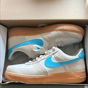 Nike Air Force ones Sneakers with Blue Swoosh